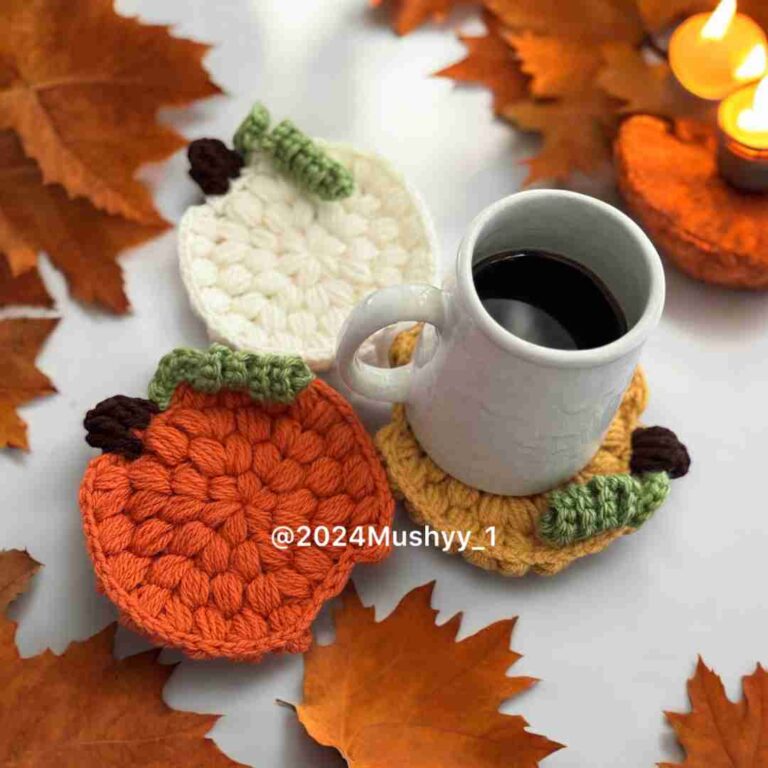 Crochet Harvest Pumpkin Coaster Pattern