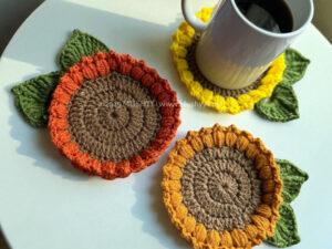 Crochet Sunflower Bloom Coaster Pattern