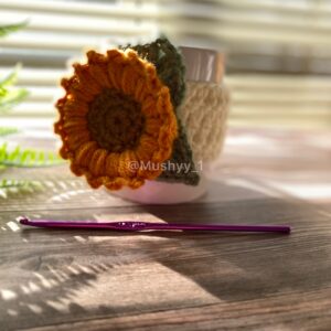 Crochet Sunflower Bloom Mug Cozy Pattern -Instant PDF Download for cozy mornings!