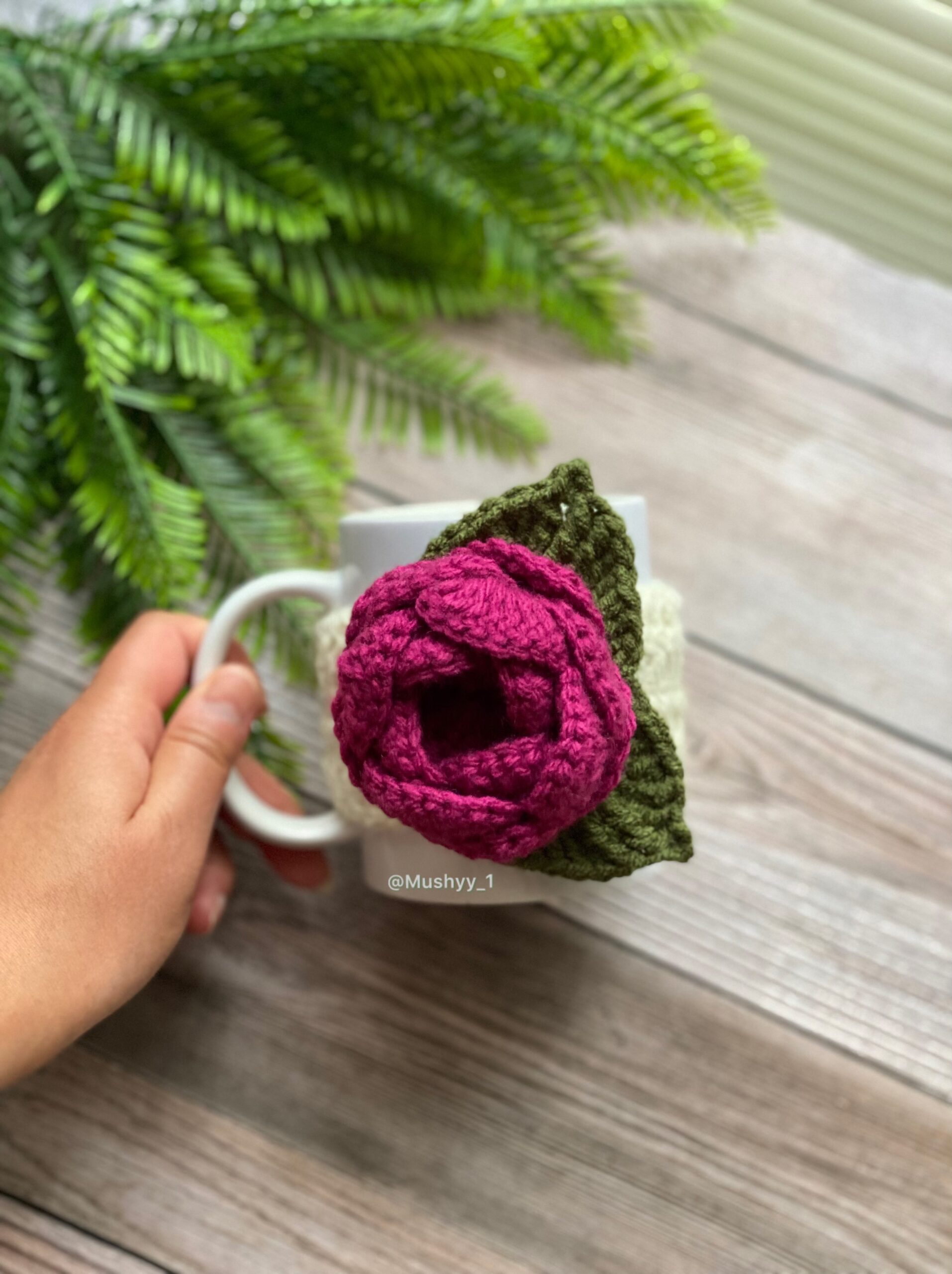 Crochet Blooming Rose Mug Cozy Pattern - Image 4