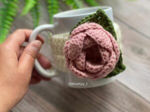 Crochet Blooming Rose Mug Cozy Pattern
