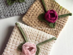 Crochet Blossom Envelope Book Cover Pattern (PDF Download)
