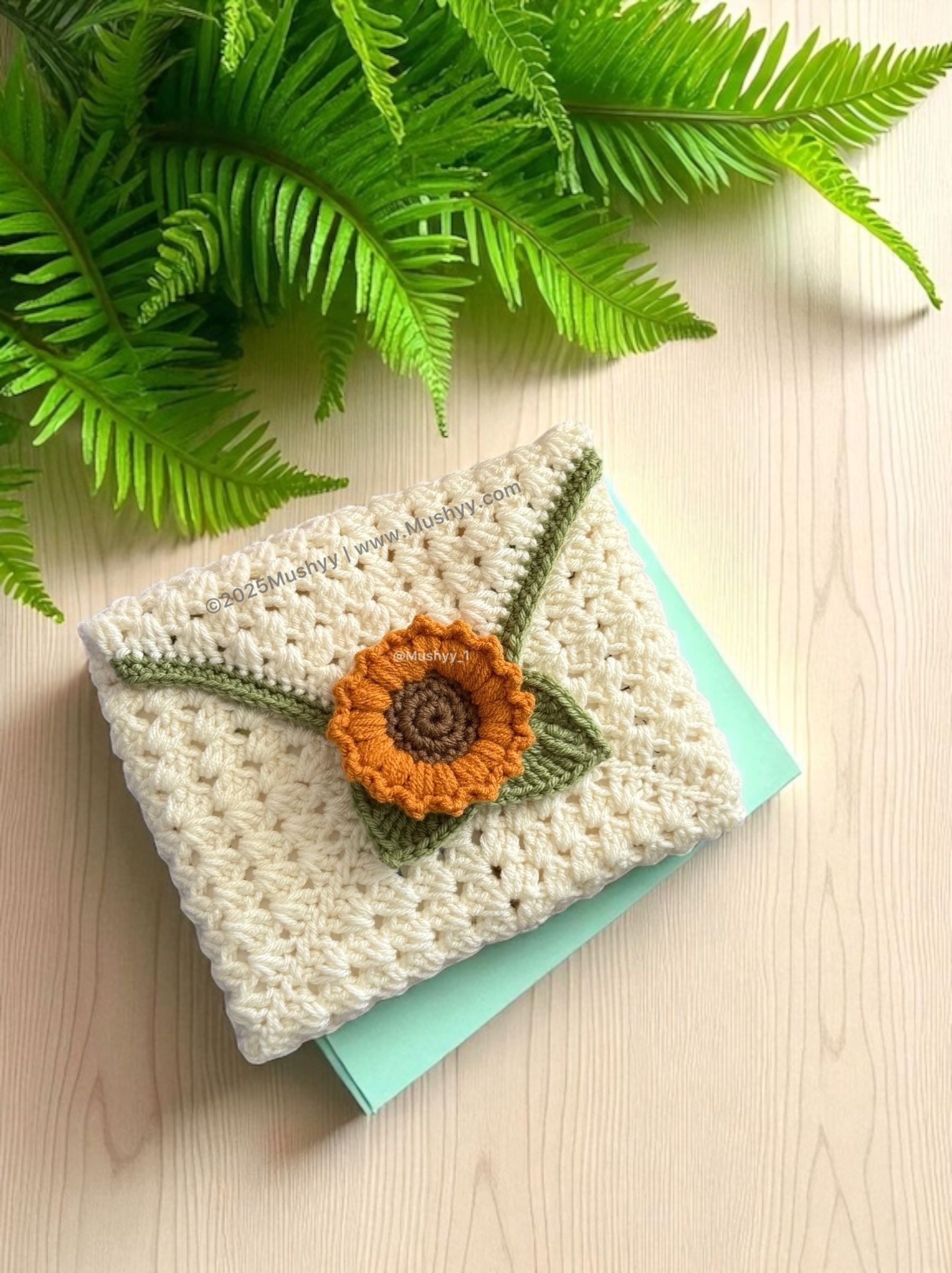 Crochet Sunflower Envelope Book Cover Pattern (PDF Download) - Image 4