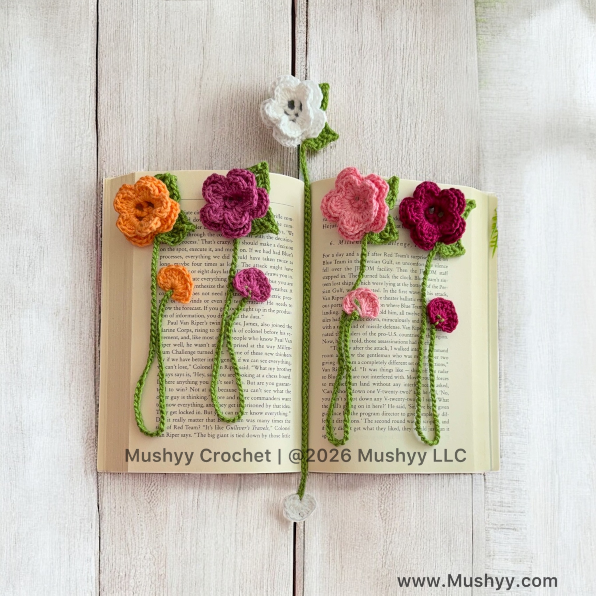 Timeless Rose Crochet Bookmark Pattern By Mushyy