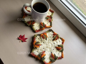 Maple Leaves Crochet Hexagon  Pattern By Mushyy