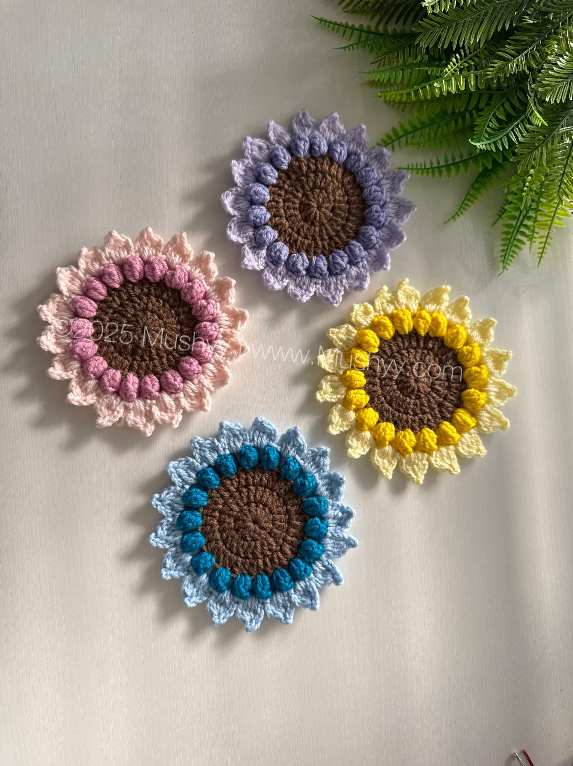 Crochet SunBloom Coaster Pattern By Mushyy - Image 2