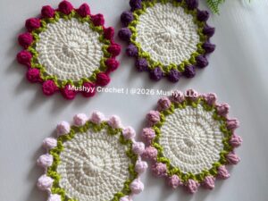 Tulip Coaster Crochet Pattern By Mushyy