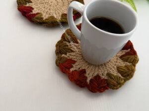 Autumn Glory 3D Leaves Coaster Crochet Pattern