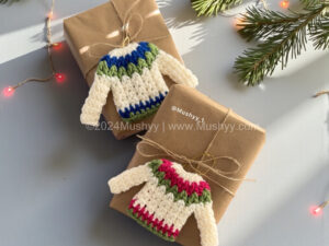 Crochet Sweater Christmas Ornament Pattern PDF | Warm Wishes Collection | DIY Holiday Tree Ornament | Instant Download