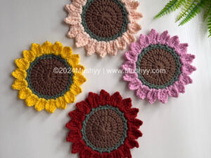 Florisun Crochet Sunflower Coaster Pattern