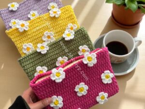 Floral Meadows Crochet Book Sleeve Pattern By Mushyy