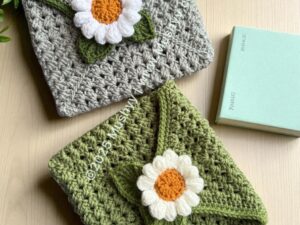 Crochet Daisy Envelope Book Sleeve Pattern By Mushyy
