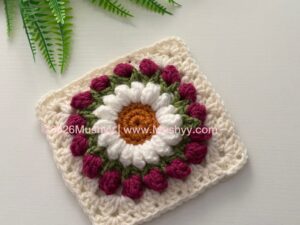 Springtime Bouquet Crochet  Granny Square Pattern