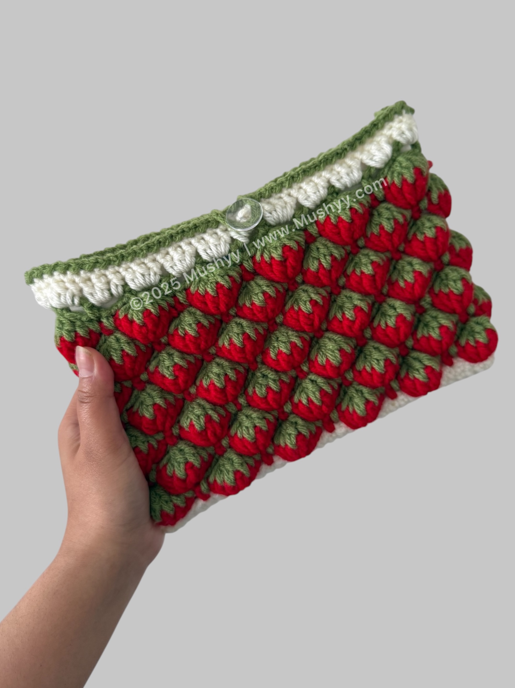 Crochet Strawberry LOVE Book Sleeve Pattern - Image 3
