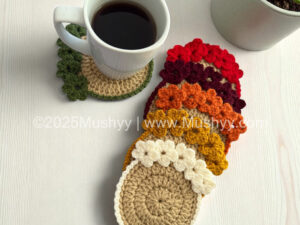 Spring To Fall Crochet  Flower Coaster Pattern
