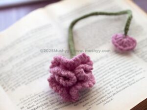 Crochet Carnation Flower Bookmark Pattern