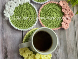 Spring Flowers Crochet Coaster Pattern