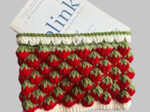 Crochet Strawberry LOVE Book Sleeve Pattern
