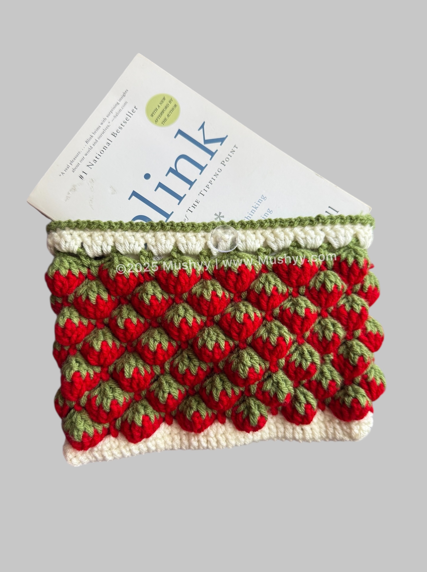 Crochet Strawberry LOVE Book Sleeve Pattern