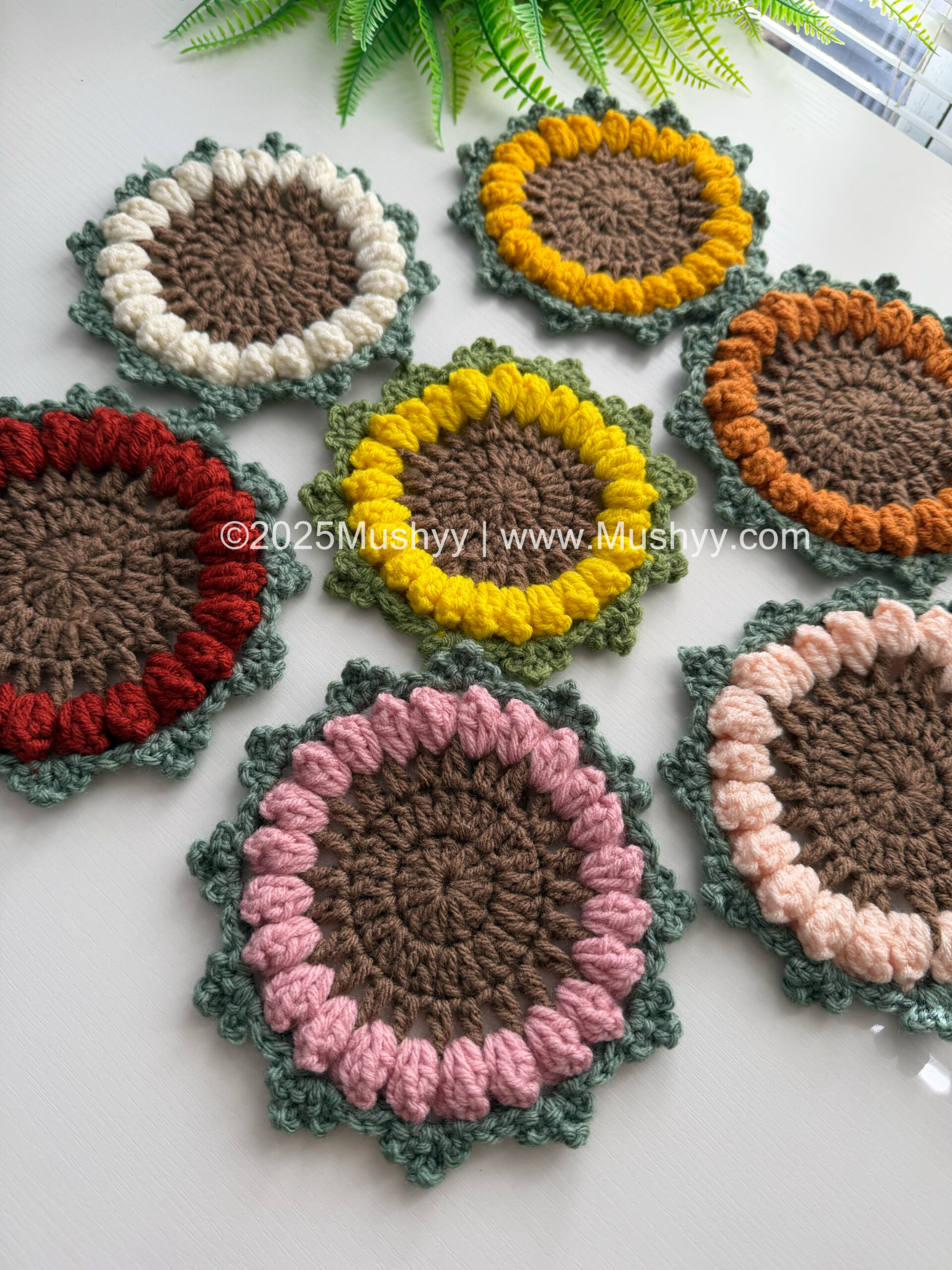 Golden Rays Crochet Sunflower Coaster Pattern - Image 2