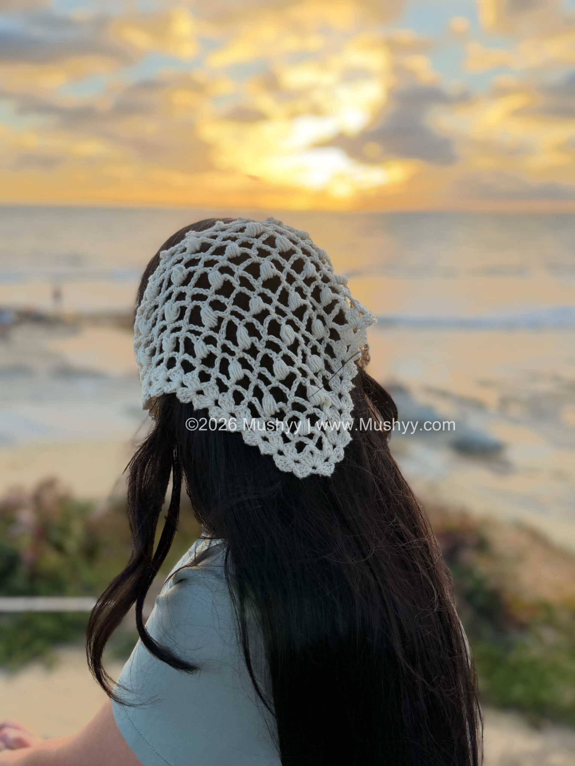 Pearl Lace Crochet Bandana Pattern