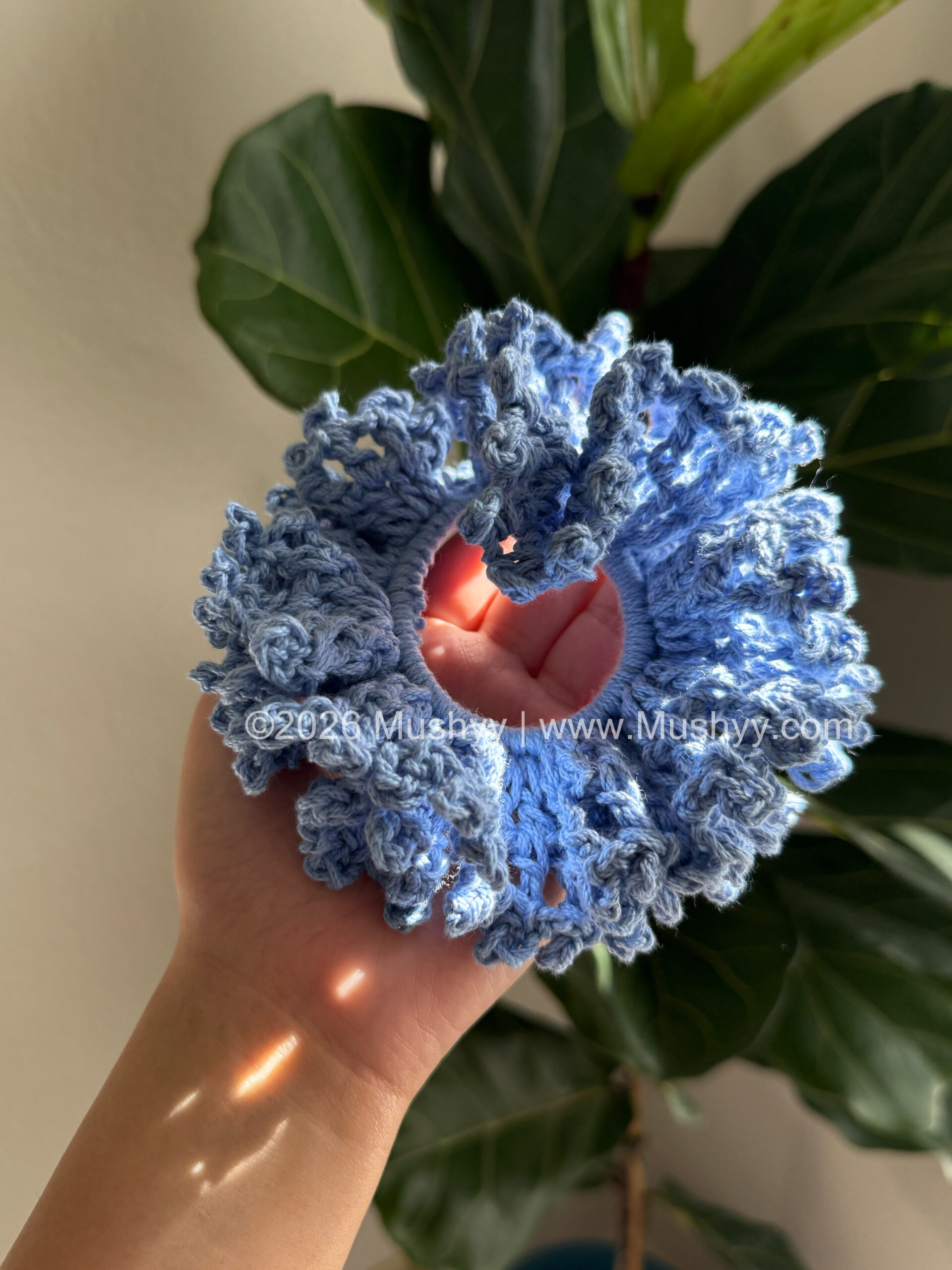 Lacey Mesh Crochet Scrunchie Pattern