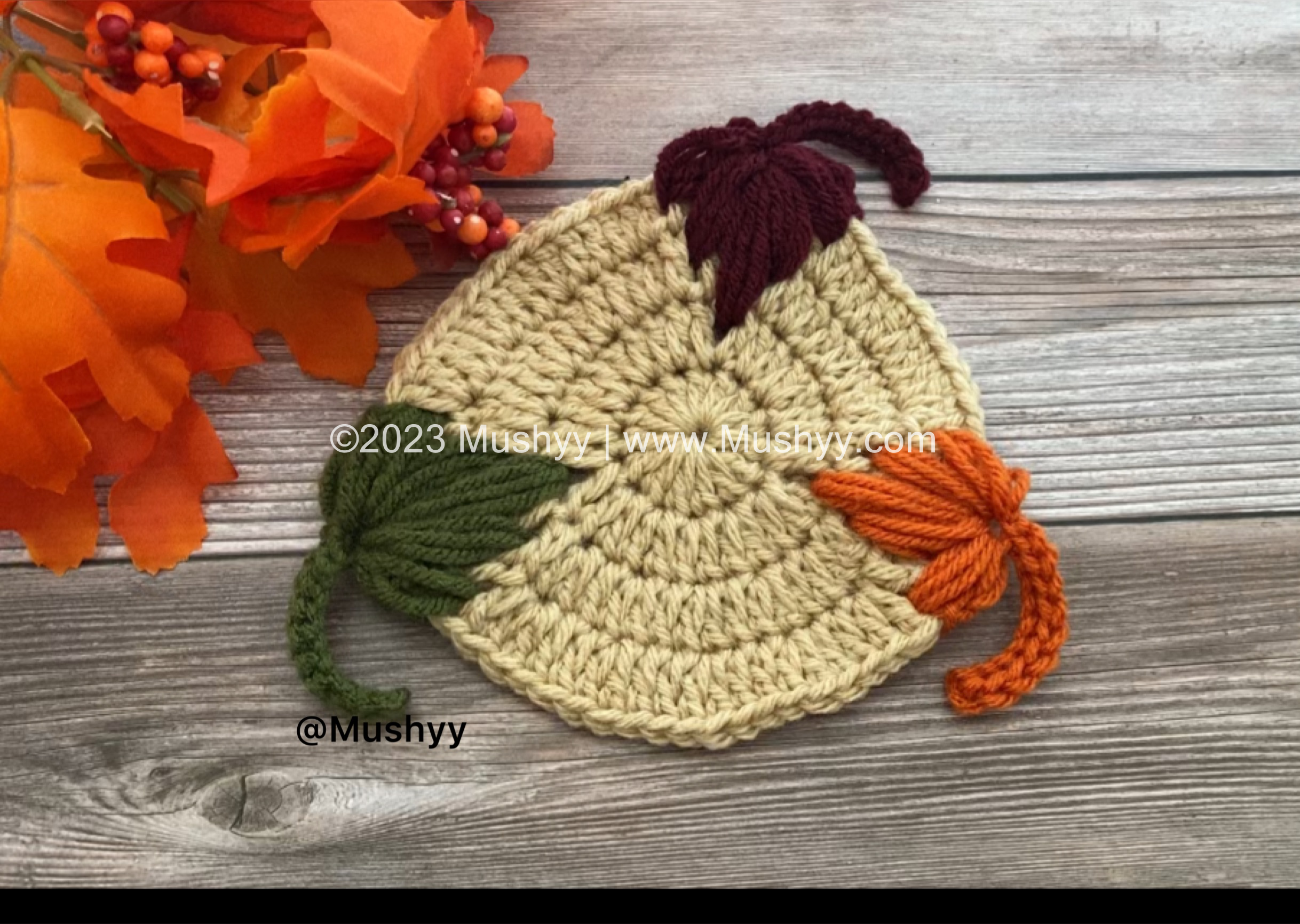 Maple Leaf Crochet Coaster Pattern By Mushyy - Image 3