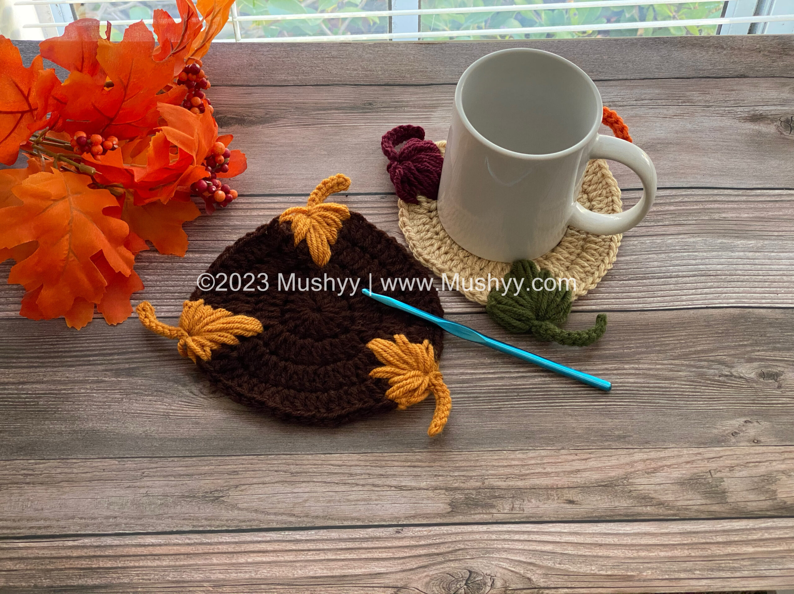 Maple Leaf Crochet Coaster Pattern By Mushyy - Image 4