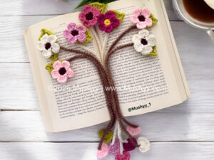 Cherry Blossom Crochet Bookmark Pattern By Mushyy