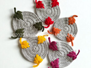 Maple Leaf Crochet Coaster Pattern By Mushyy