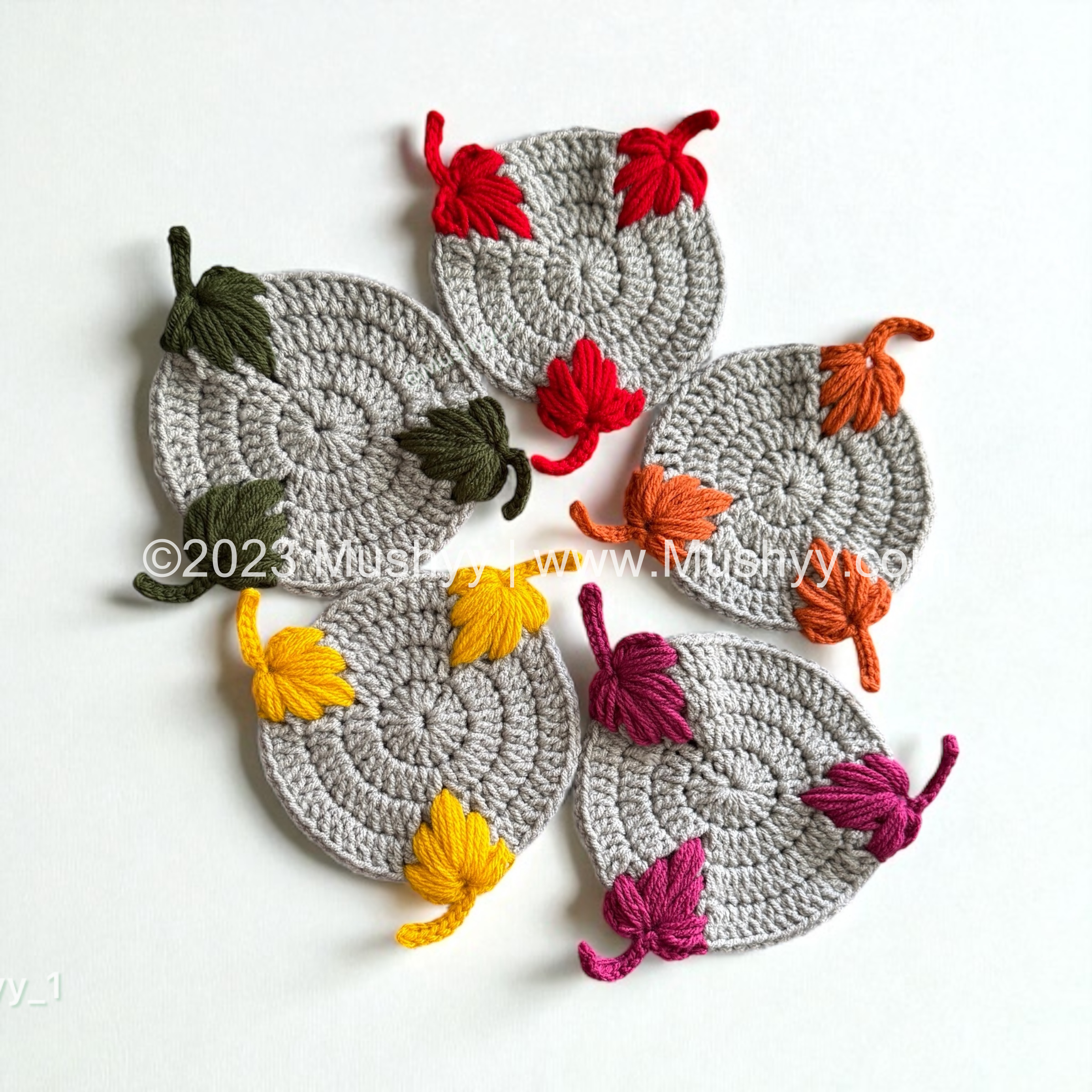 Maple Leaf Crochet Coaster Pattern By Mushyy
