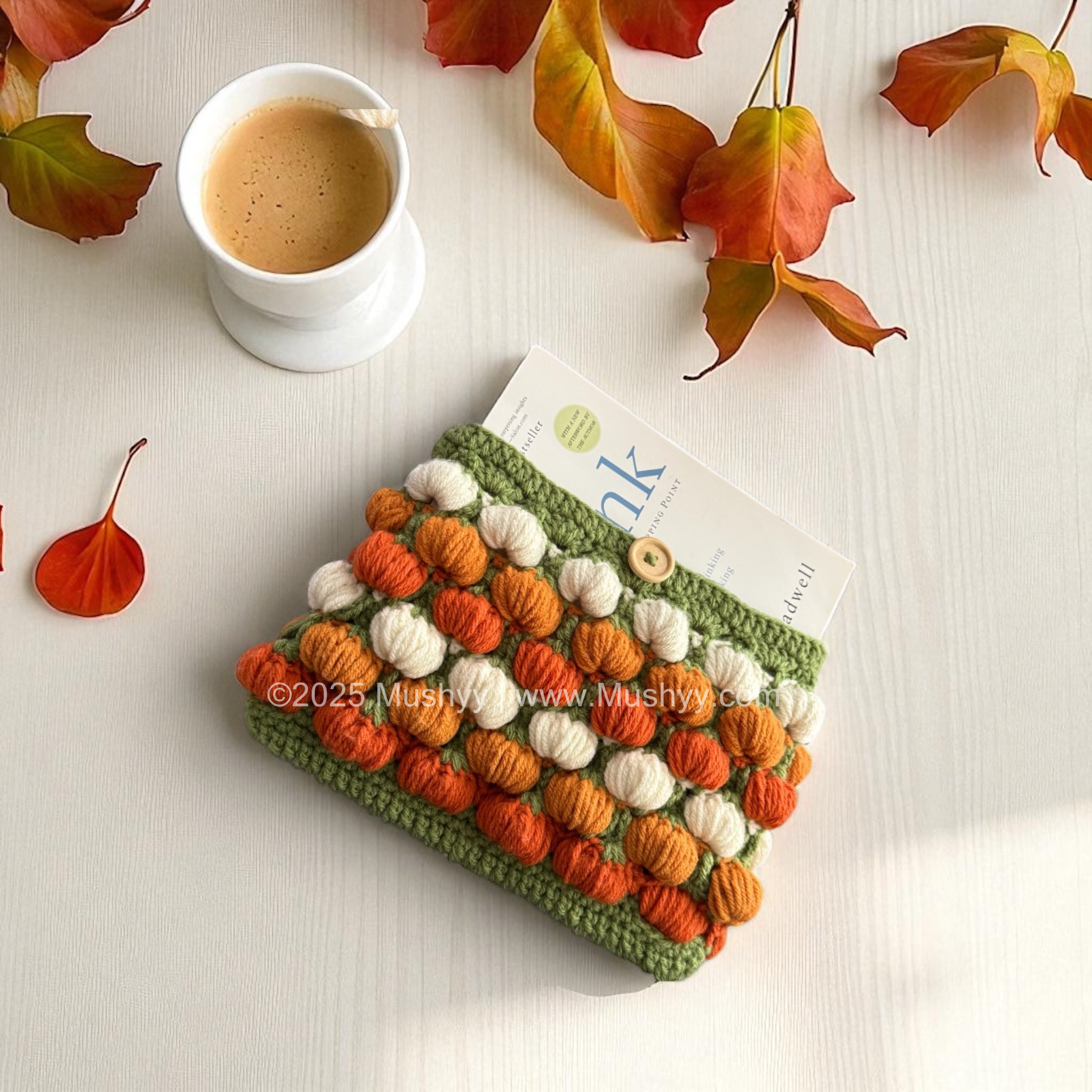 Pumpkin Obsessed Crochet Book Sleeve Pattern By Mushyy