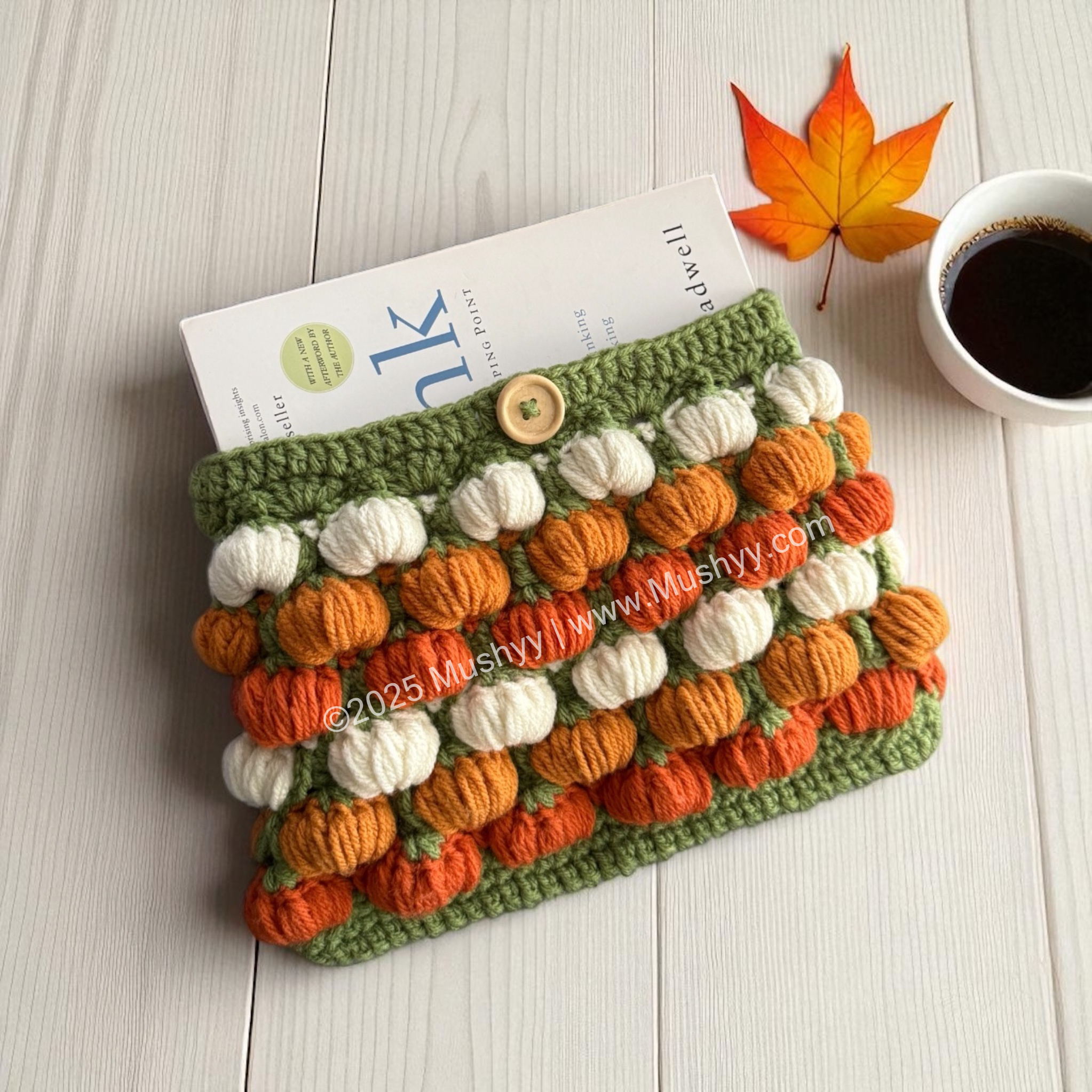 Pumpkin Obsessed Crochet Book Sleeve Pattern By Mushyy - Image 3
