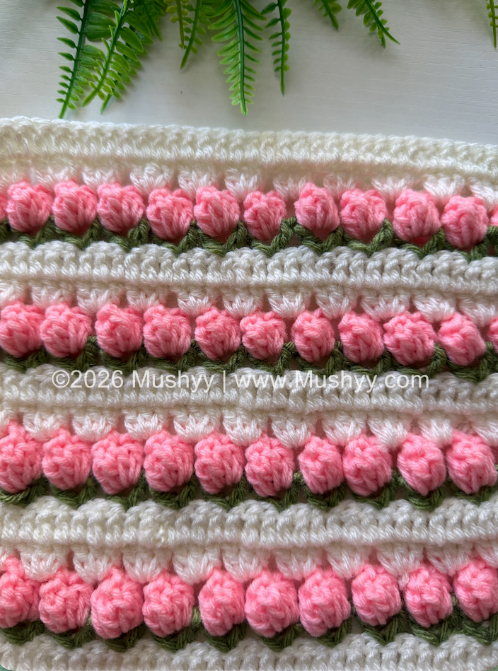 Crochet Tulip Stitch 3D Pattern By Mushyy - Image 2