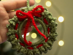 Crochet Christmas Wreath Ornament Pattern By Mushyy