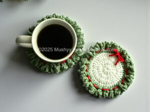Christmas Wreath Coaster Crochet Pattern By Mushyy