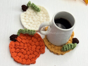 Harvest Pumpkin Crochet Coaster Pattern