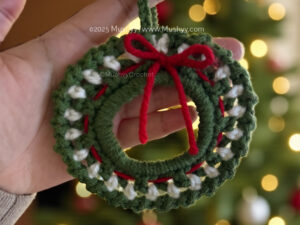 Classic Christmas Wreath Ornament Crochet Pattern By Mushyy
