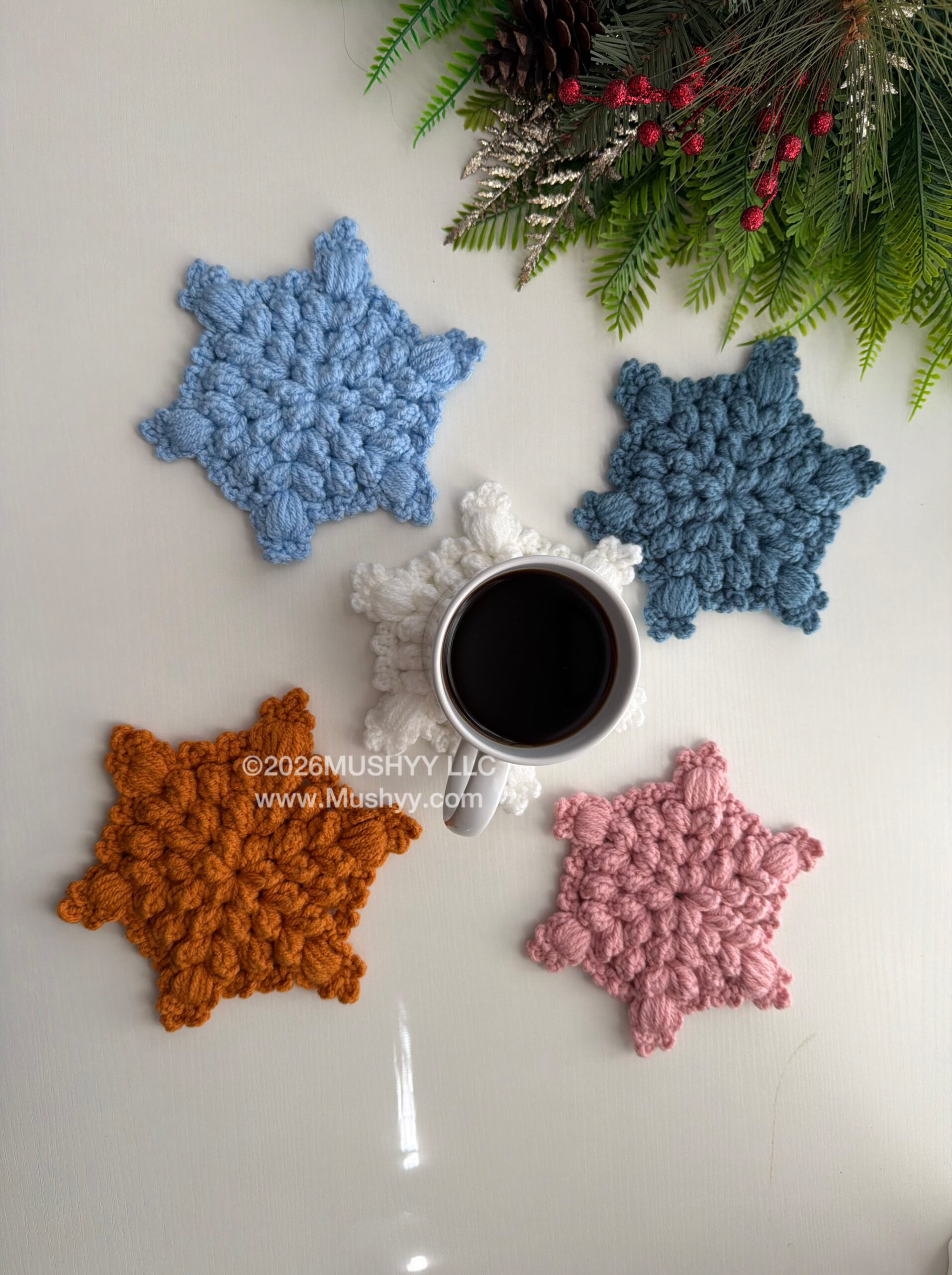 Frostell Crochet Snowflake Coaster Pattern PDF | Christmas Crochet Coaster | Winter Home Decor | Holiday Table Decor | Snowflake Crochet Pattern - Image 6