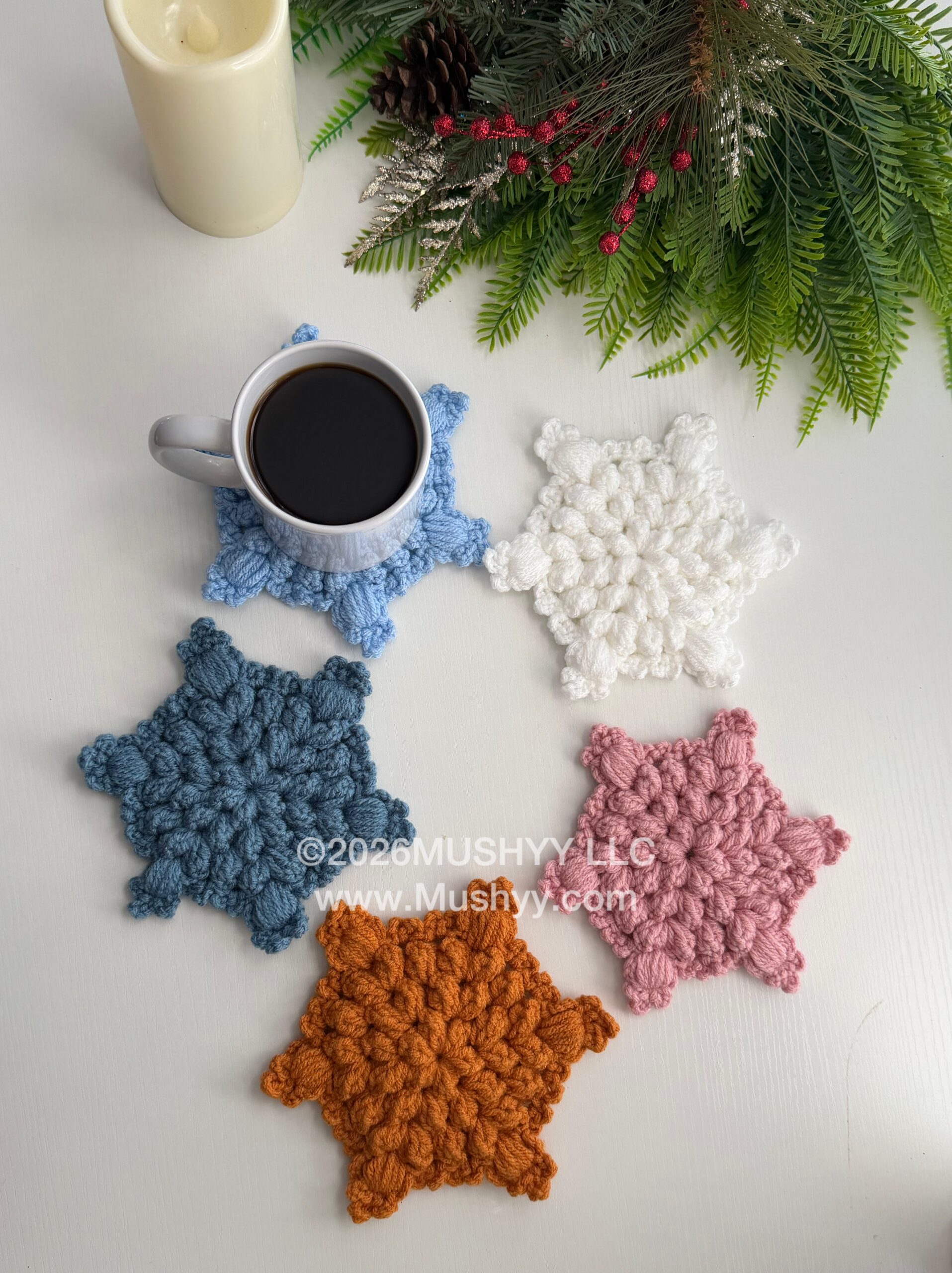 Frostell Crochet Snowflake Coaster Pattern PDF | Christmas Crochet Coaster | Winter Home Decor | Holiday Table Decor | Snowflake Crochet Pattern - Image 4