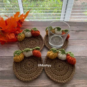 Crochet Pumpkin Coaster Pattern - Instant Download