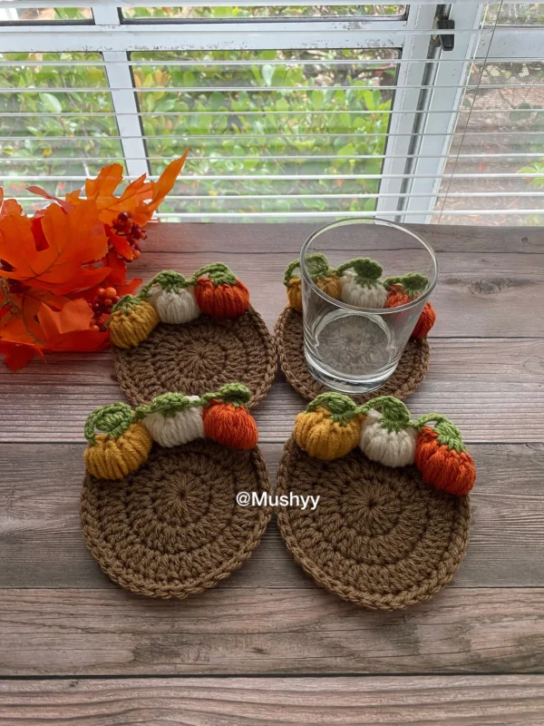 Crochet Pumpkin Coaster Pattern - Instant Download