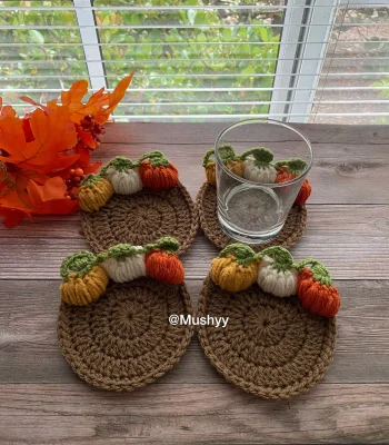 Crochet Pumpkin Coaster Pattern - Instant Download