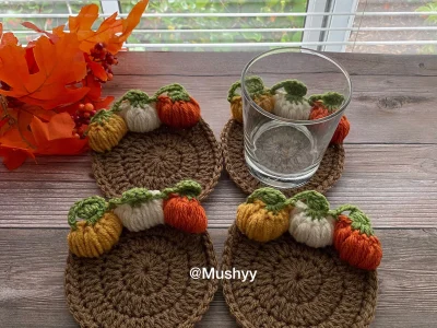 Crochet Pumpkin Coaster Pattern - Instant Download
