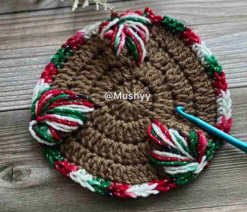 Festive Christmas Maple Leaf Coaster Crochet Pattern